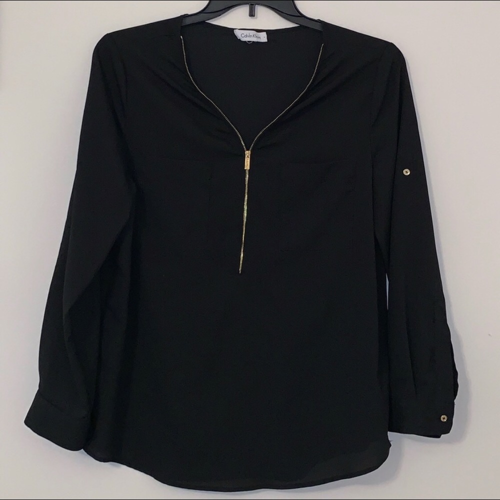 Calvin Kline black zip shirt